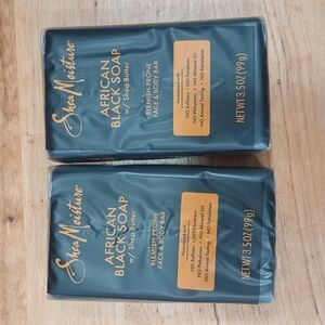 2pk Shea Moisture African Black Soap W/Shea Butter For Blemish Prone Oily Skin